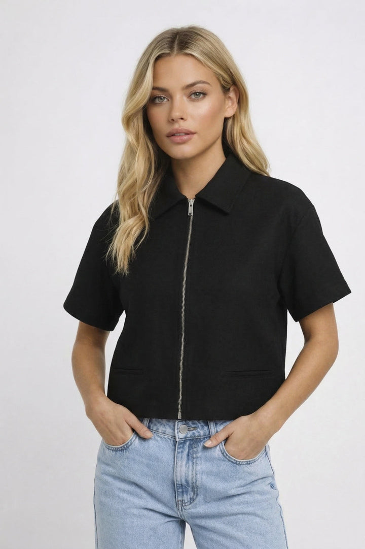 Grace | Cropped Zip Jacket