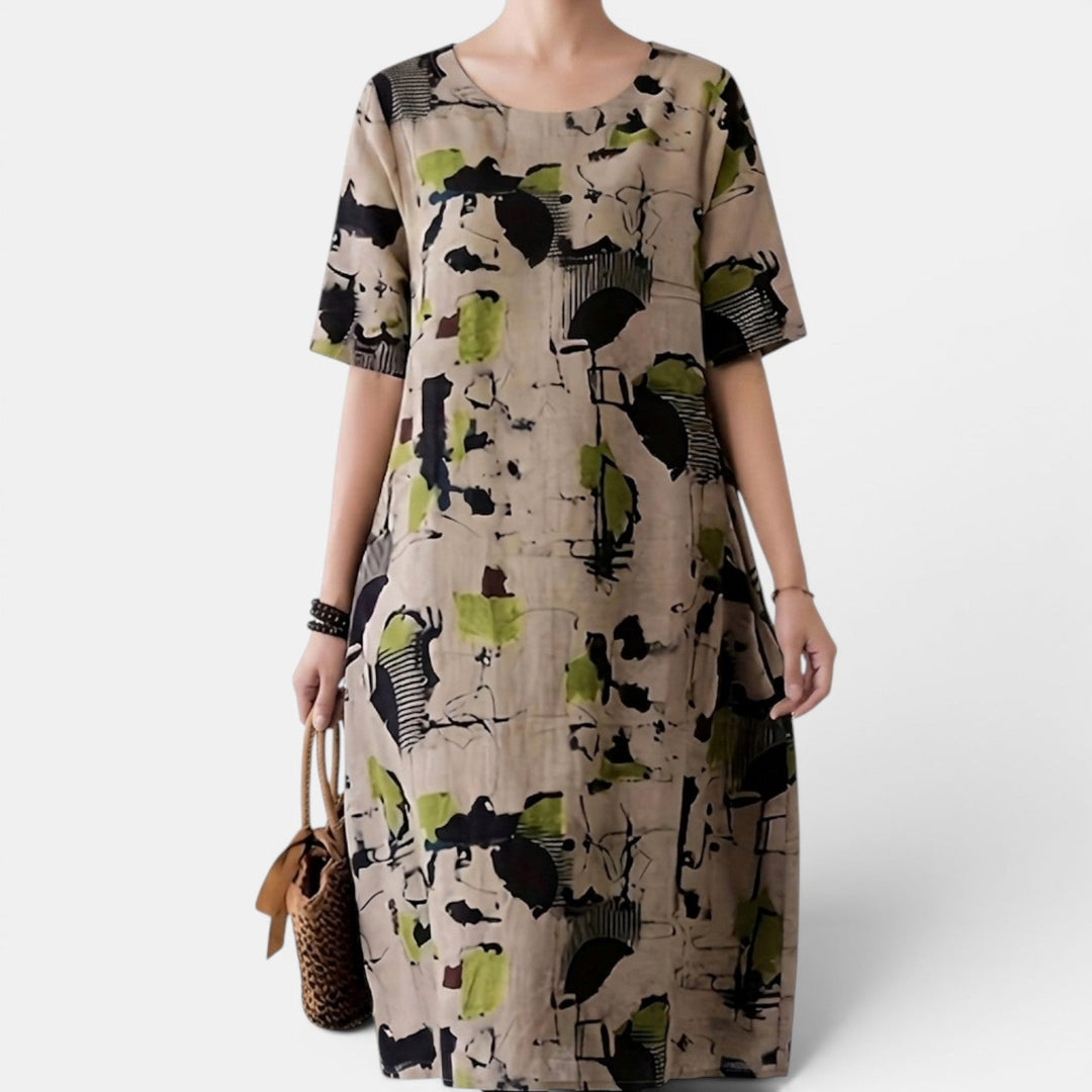 Mila | Printed Linen Pocket Dress