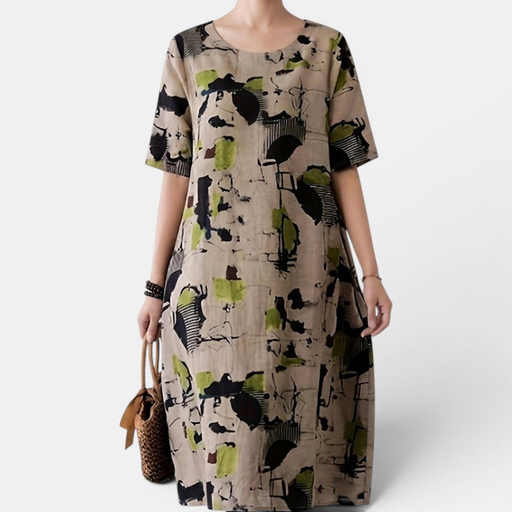 Mila | Printed Linen Pocket Dress