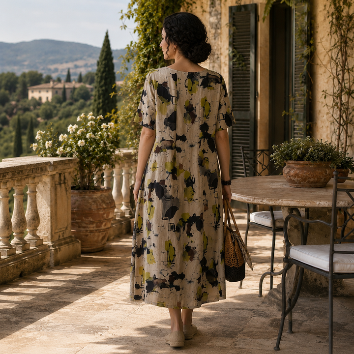 Mila | Printed Linen Pocket Dress