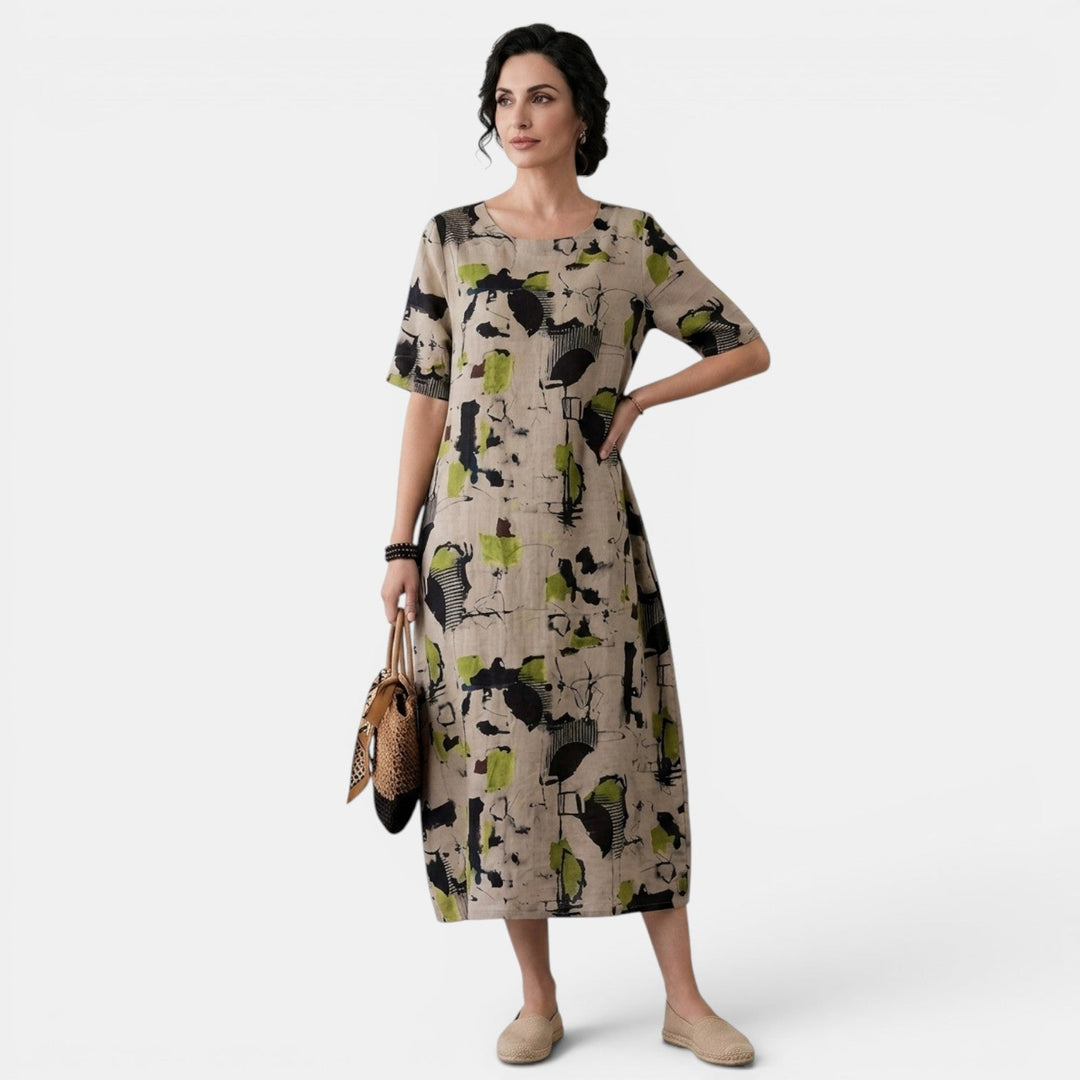 Mila | Printed Linen Pocket Dress