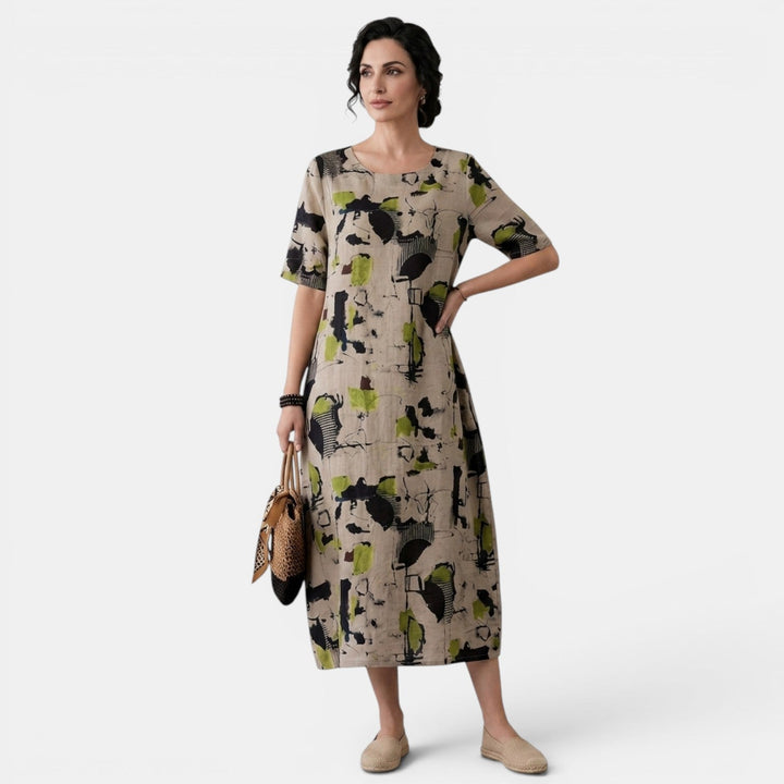 Mila | Printed Linen Pocket Dress