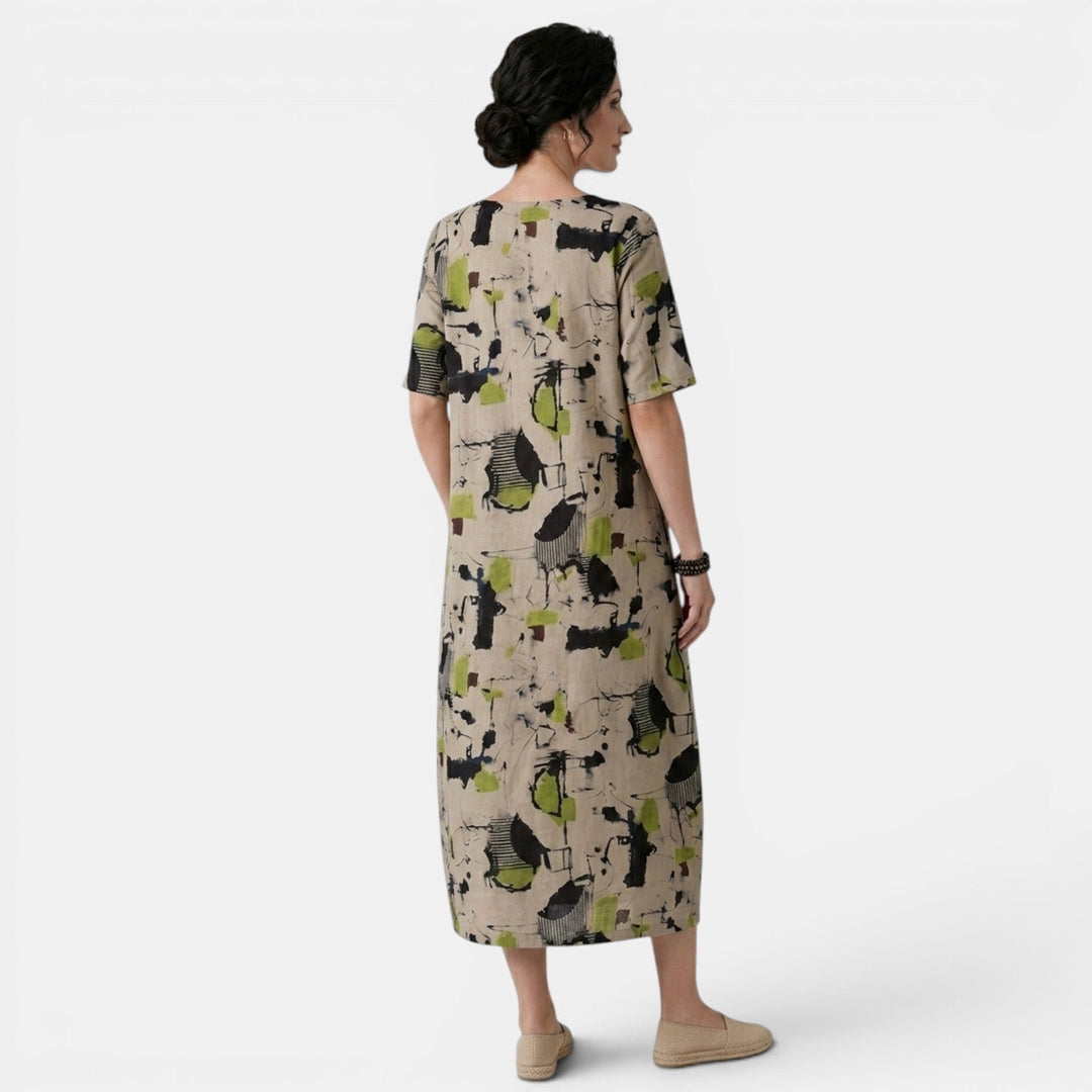 Mila | Printed Linen Pocket Dress