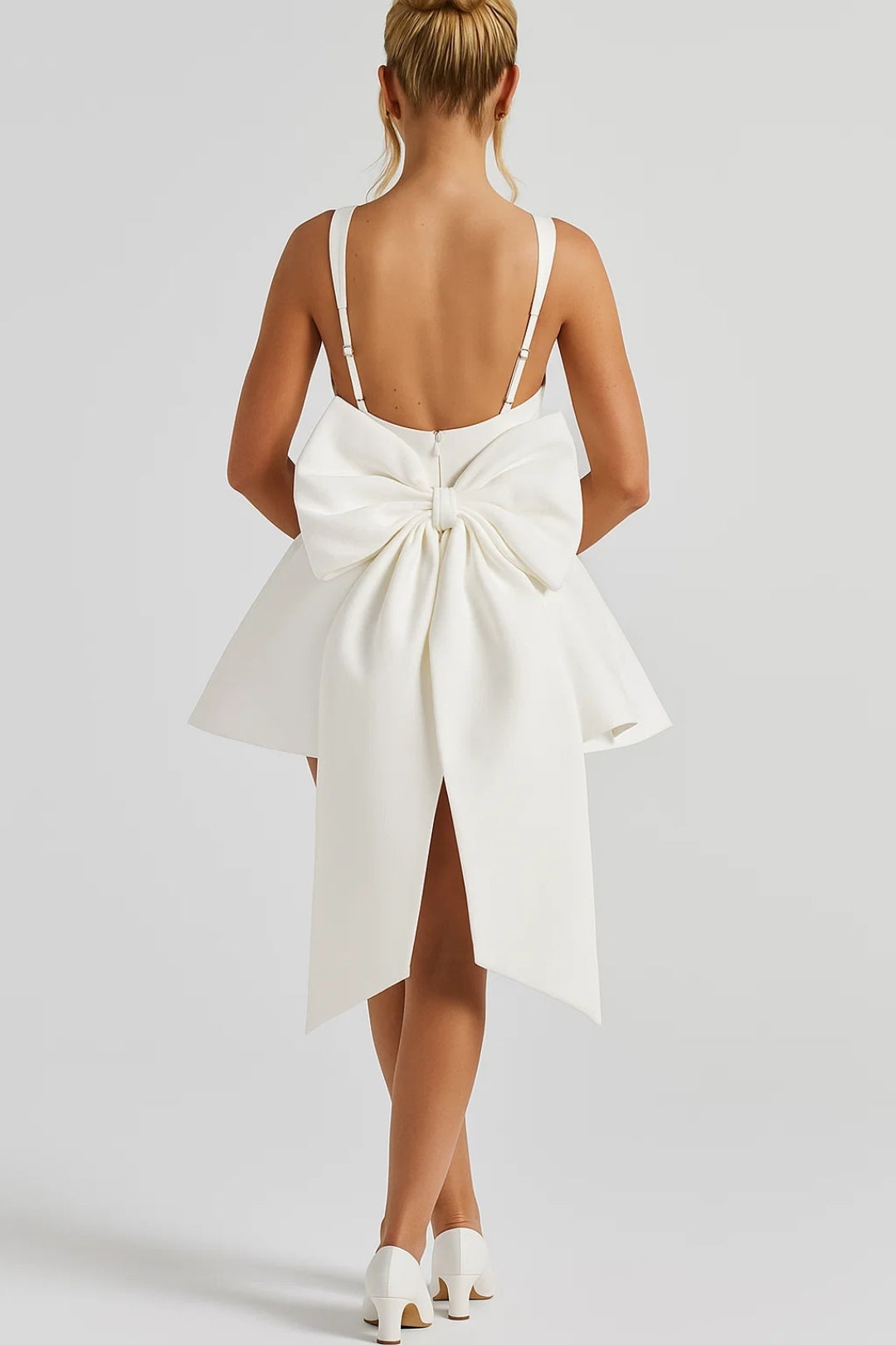 Women’s Mini Dress | Bustier Bodice | Flared Skirt & Back Bow for Weddings