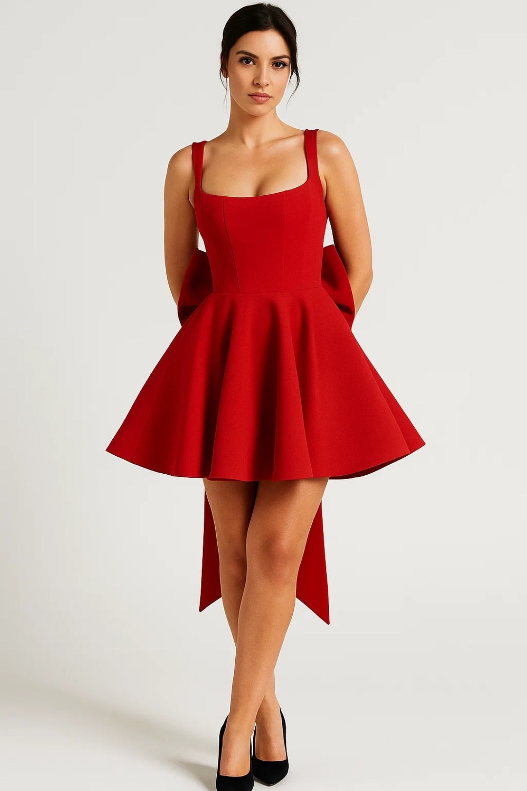 Women’s Mini Dress | Bustier Bodice | Flared Skirt & Back Bow for Weddings