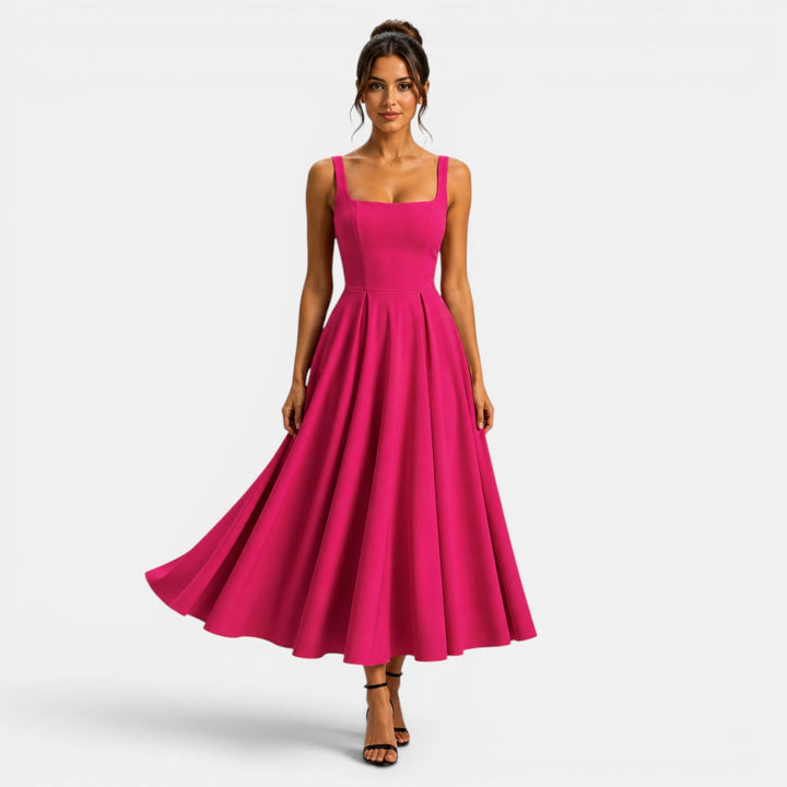 Ruby | Strappy Volume-Hem Midi Dress
