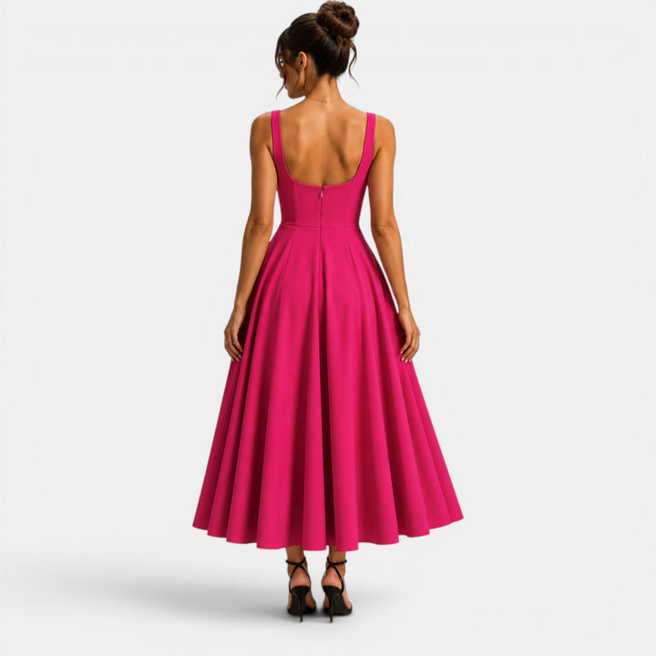 Ruby | Strappy Volume-Hem Midi Dress