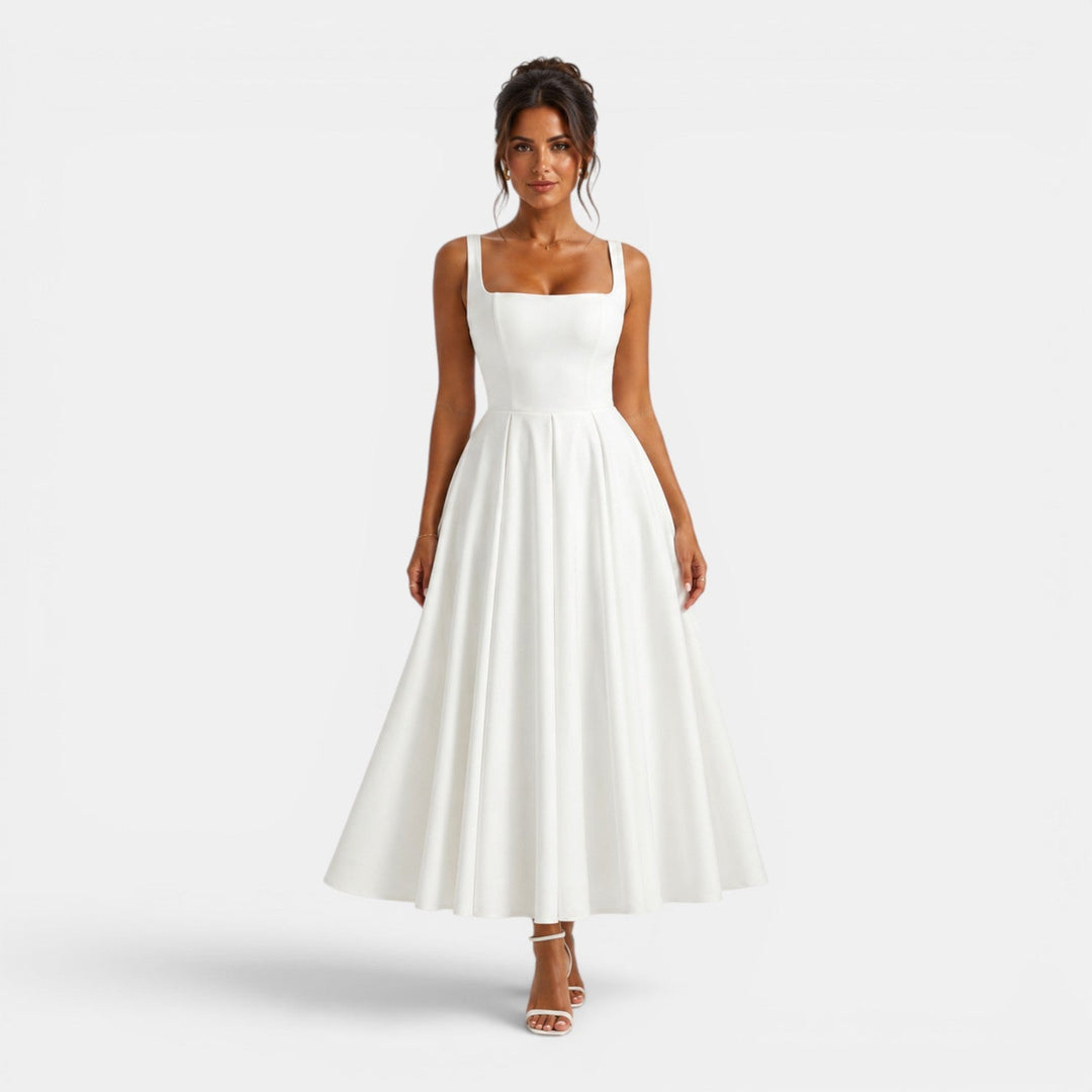 Ruby | Strappy Volume-Hem Midi Dress