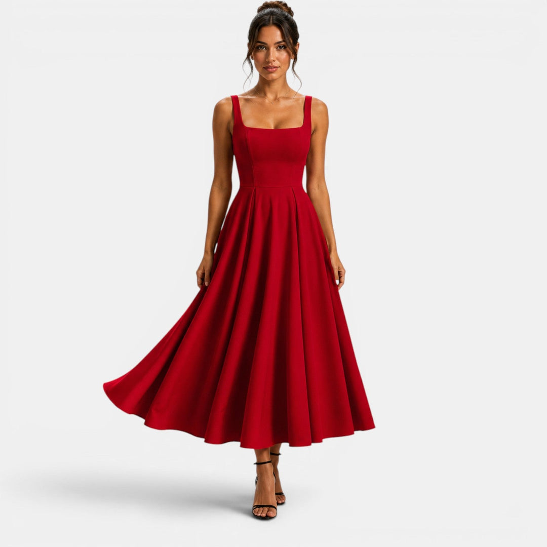 Ruby | Strappy Volume-Hem Midi Dress