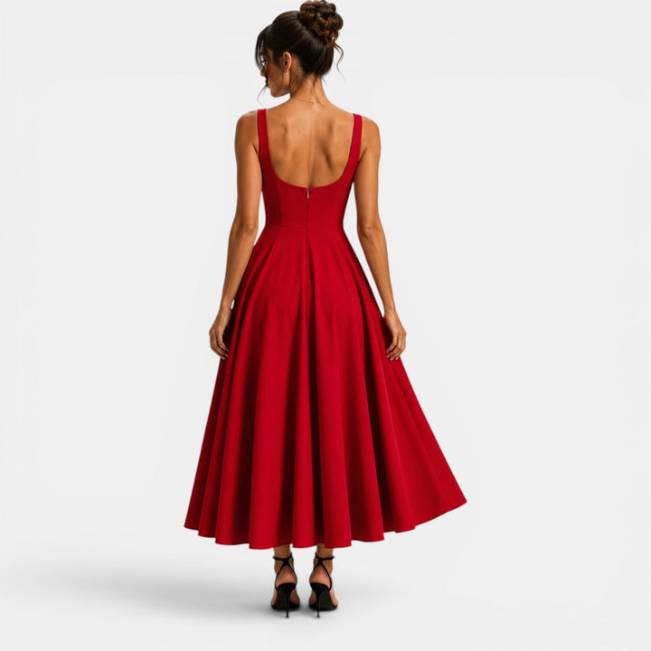 Ruby | Strappy Volume-Hem Midi Dress
