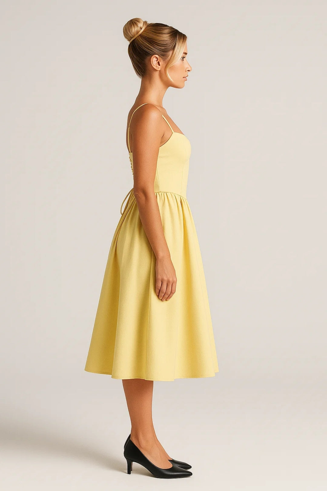 Ava | Romantic Bustier Midi Dress-EMMERI
