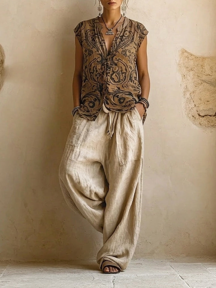 Naomi | Linen Breeze Three Piece Set
