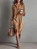 Alice | Midi Shirt Dress with Pockets and Button Front