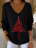 Josephine | Women's V-Neck Relaxed Christmas Sweater