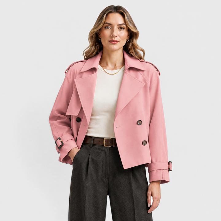 Ivy | Cropped Double-Breasted Trench Jacket