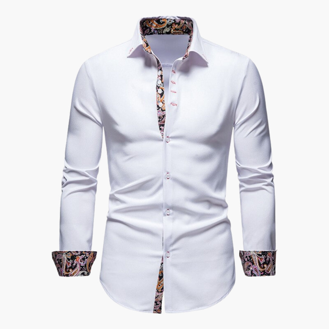 Evan | Men’s Slim Fit Paisley Dress Shirt