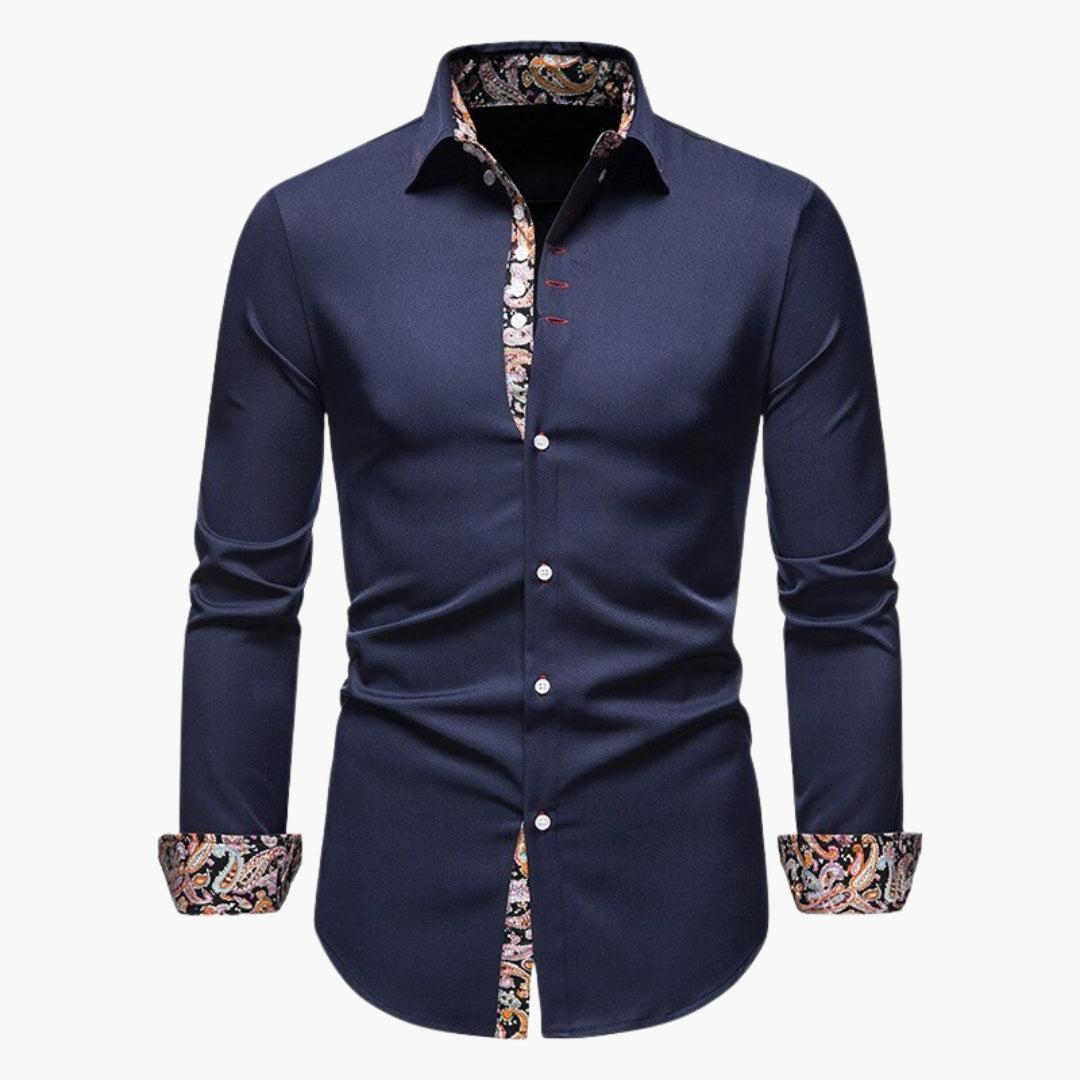 Evan | Men’s Slim Fit Paisley Dress Shirt