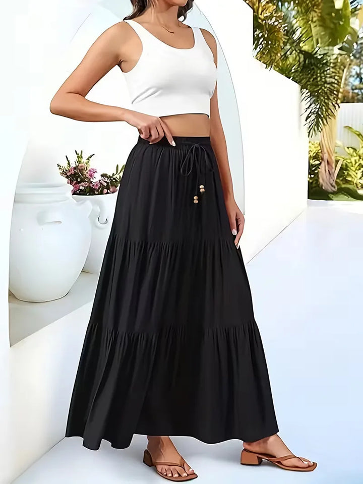 Noelle | High Waist Tiered Maxi Skirt