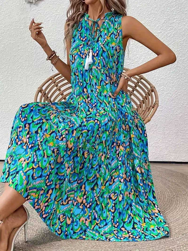 Everly | Printed Tiered Maxi Dress