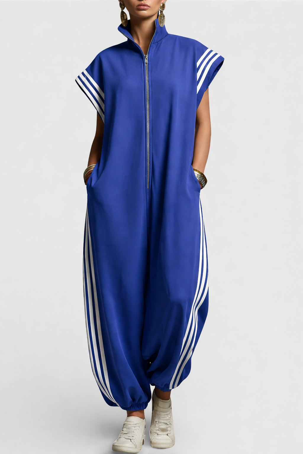 Josie | Sleeveless zip neck jumpsuit