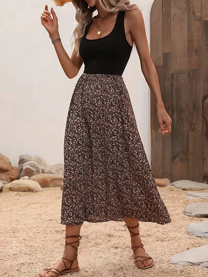 Aria | Floral A-Line Midi Dress