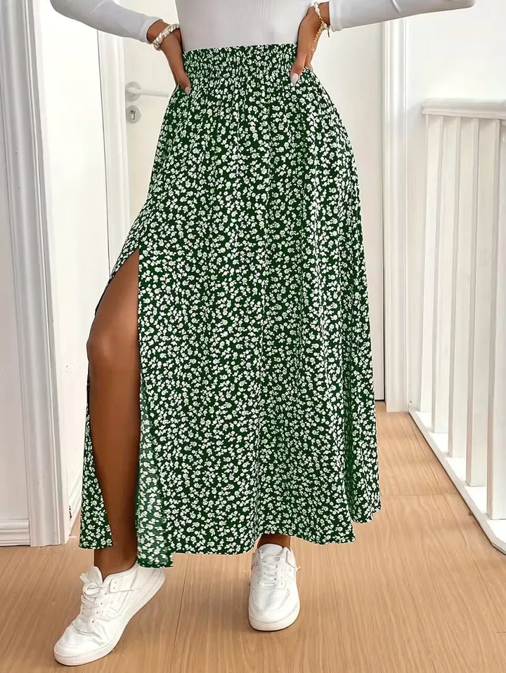 Briar | Floral Side Slit Maxi Skirt