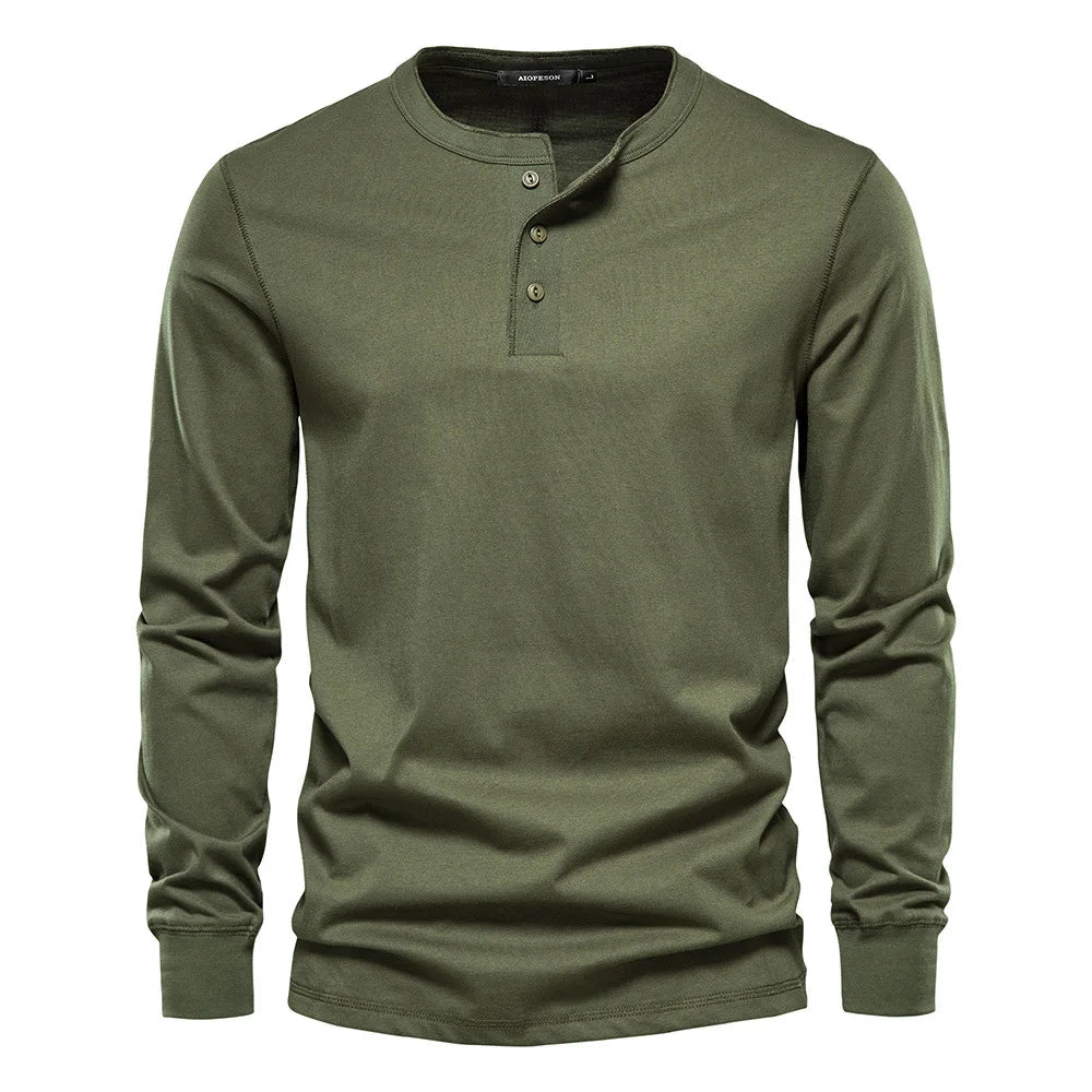 Declan | Men's Long Sleeve Henley Shirt