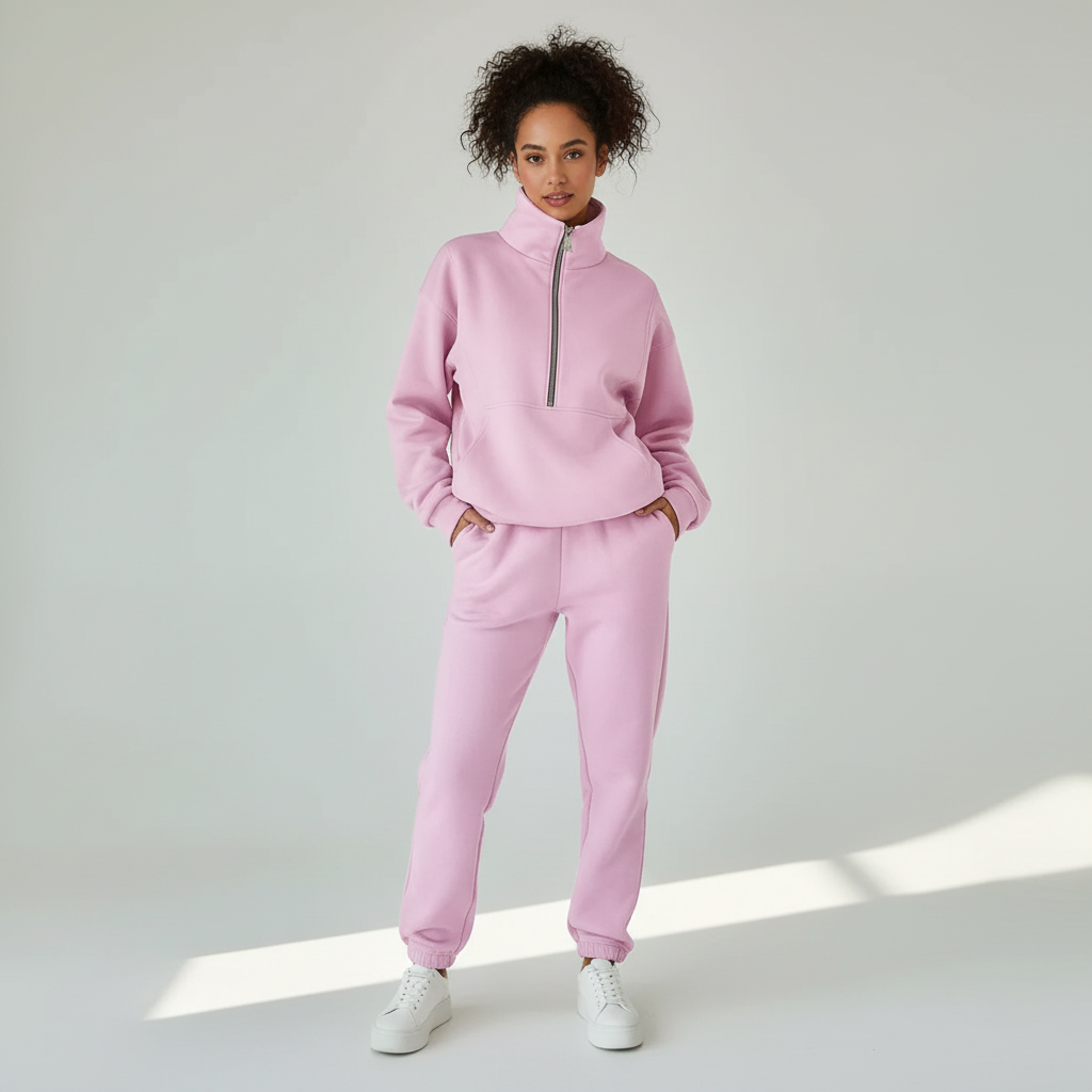 Presley | Cozy Half-Zip Lounge Outfit