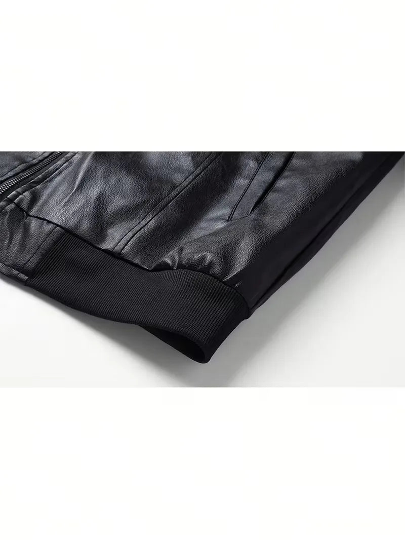 Knox | Slim Fit Leather Bomber Jacket