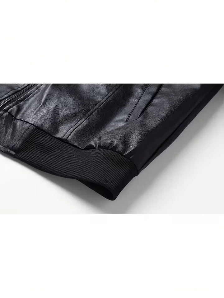 Knox | Slim Fit Leather Bomber Jacket
