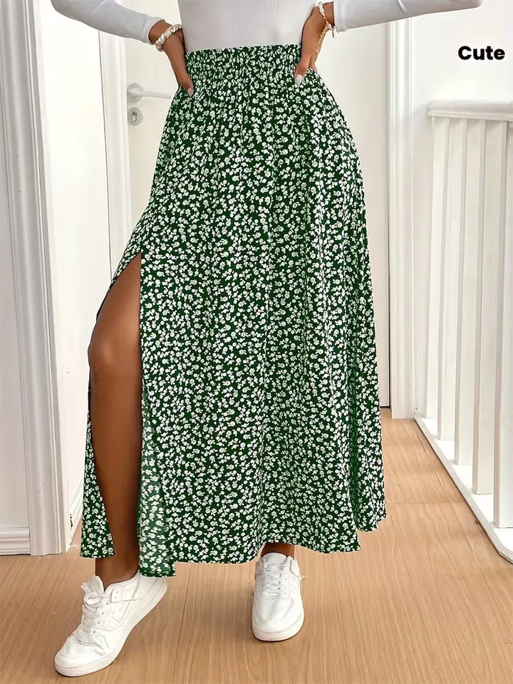 Briar | Floral Side Slit Maxi Skirt