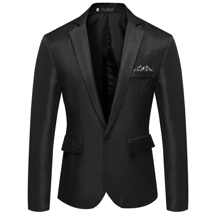 Men's slim fit solid color one button blazer jacket