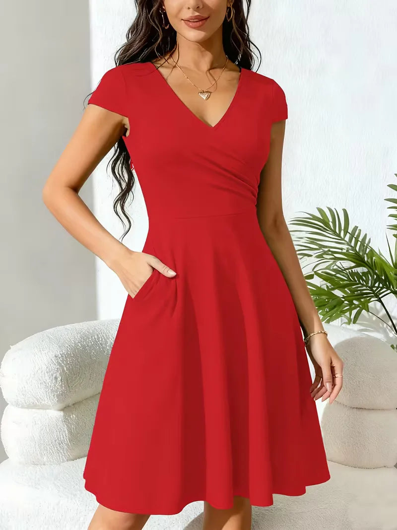 Aubrielle | V-Neck Fit & Flare Dress