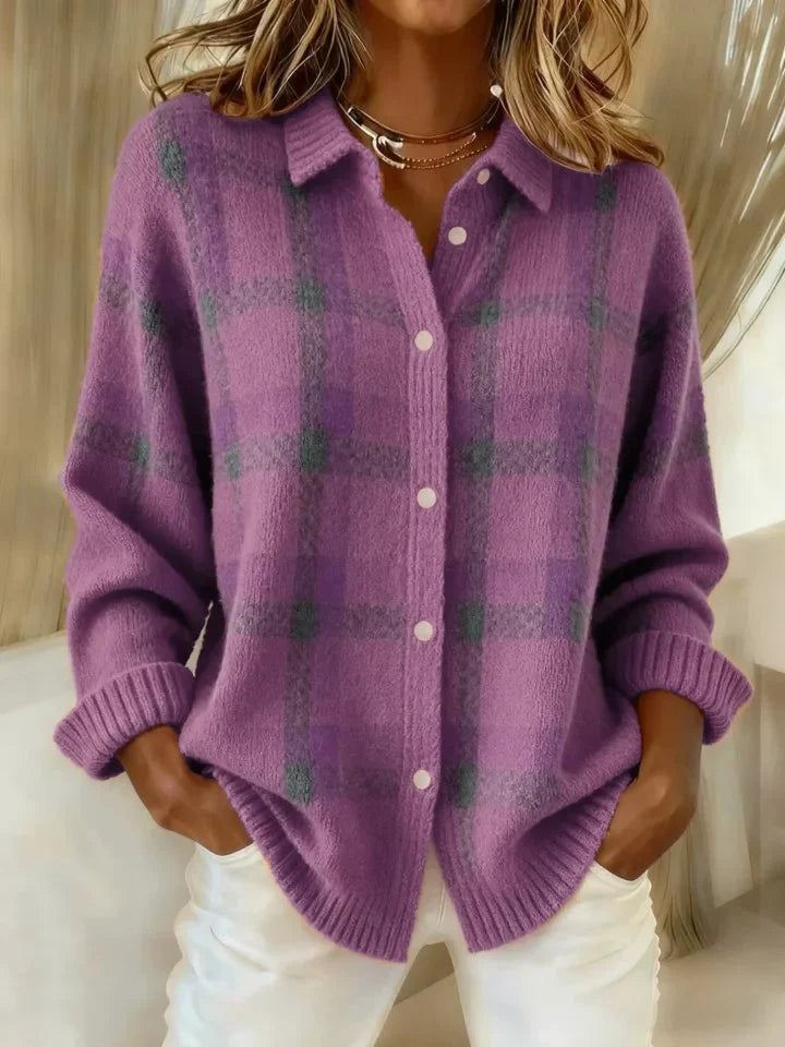 Tamsin | Women's Plaid Button Cardigan