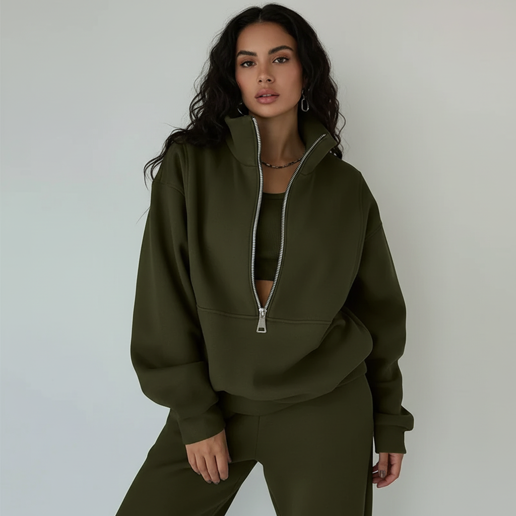 Presley | Cozy Half-Zip Lounge Outfit