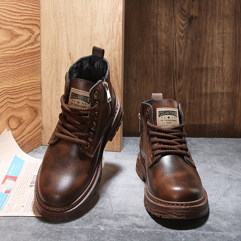Cyrus | Men high leather zip boots