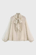 Olivia Polka Dot Tie Neck Blouse