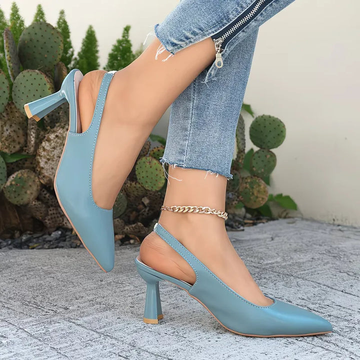 Chloe | Burgundy Slingback Mule Heels