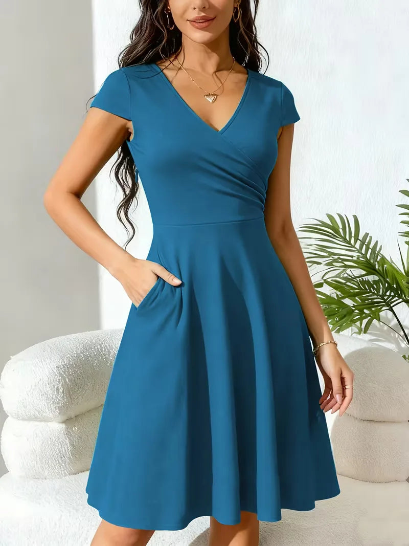 Aubrielle | V-Neck Fit & Flare Dress