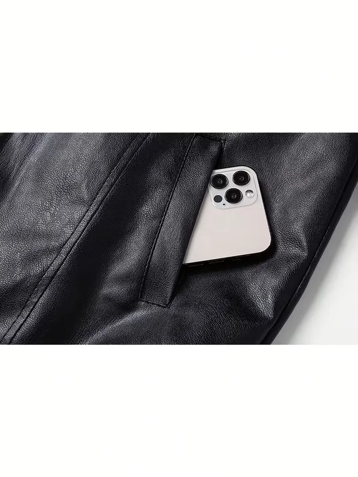 Knox | Slim Fit Leather Bomber Jacket