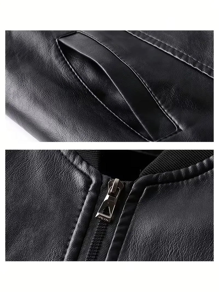 Knox | Slim Fit Leather Bomber Jacket