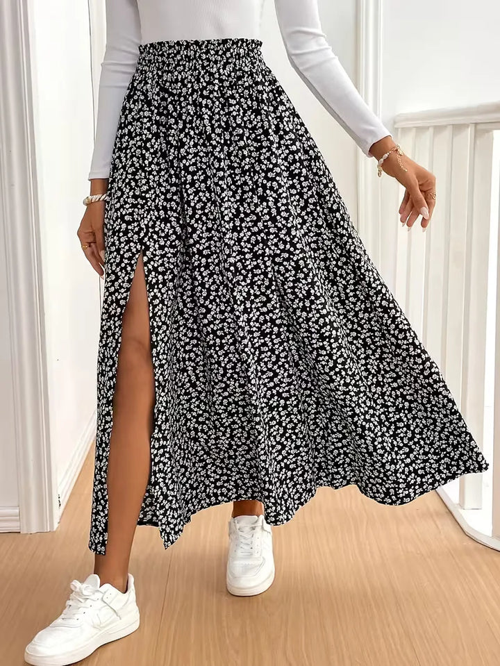 Briar | Floral Side Slit Maxi Skirt