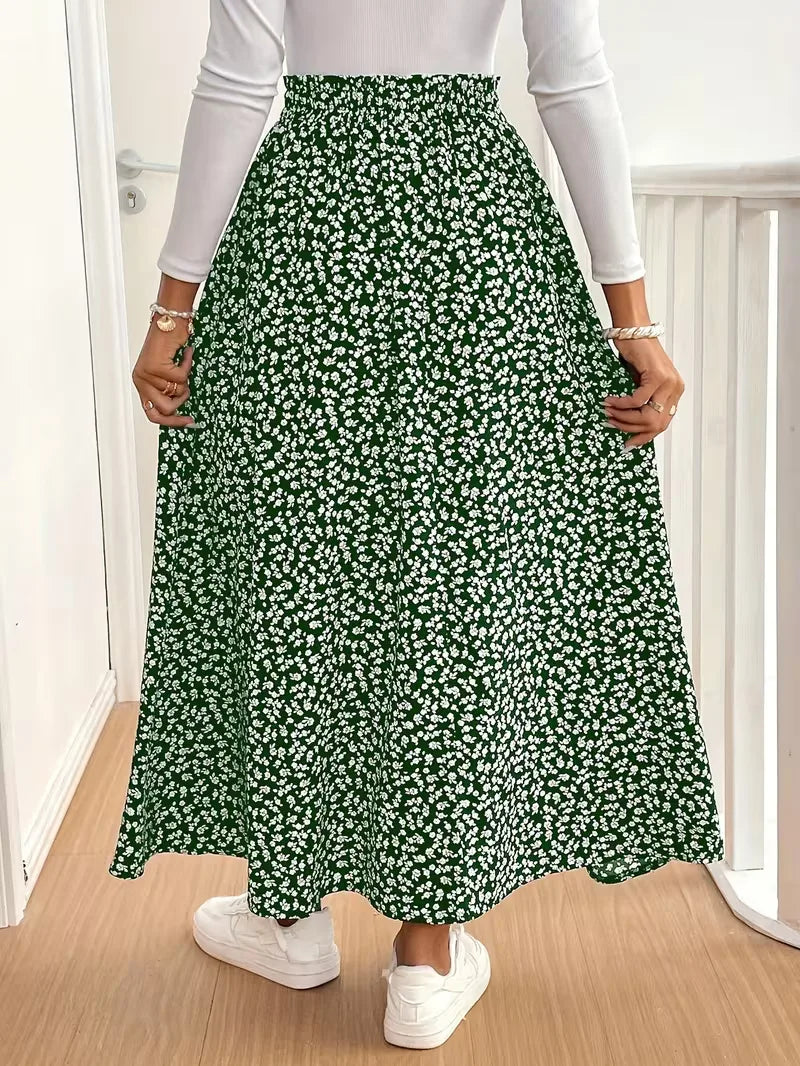 Briar | Floral Side Slit Maxi Skirt