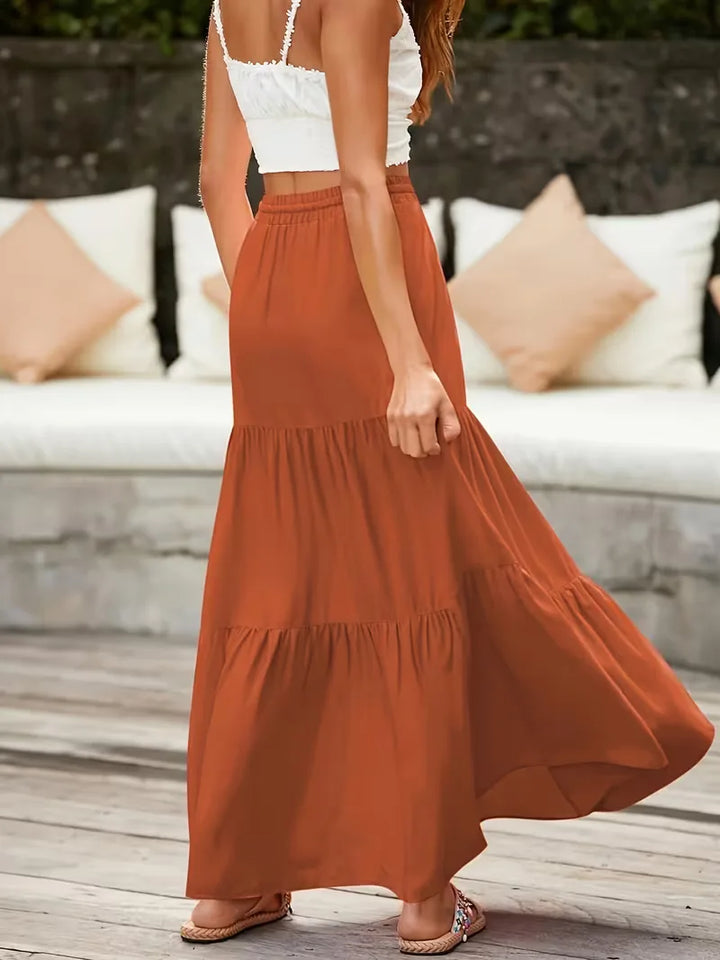 Noelle | High Waist Tiered Maxi Skirt