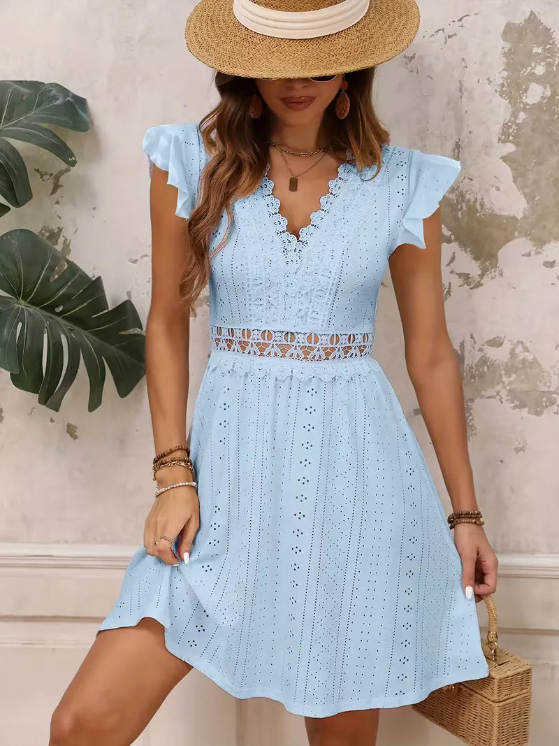 Rosalie | Lace Trim A-Line Dress