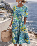 Jade | Robe midi trapèze à imprimé floral