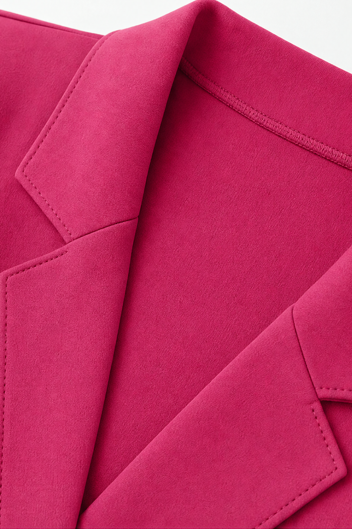 Woman wearing structured lapel blazer cardigan in fall outfit