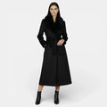 Flannery | Long Wool Coat with Fur Collar