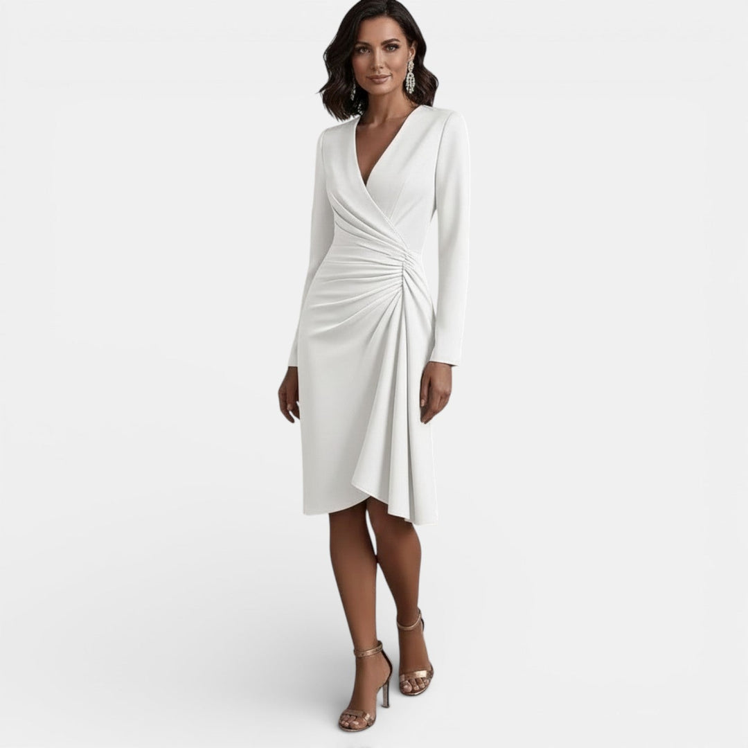 Petrina | Elegant V-Neck Midi Dress