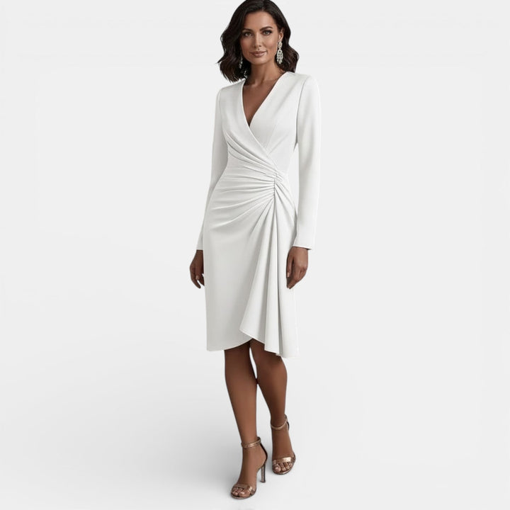 Petrina | Elegant V-Neck Midi Dress